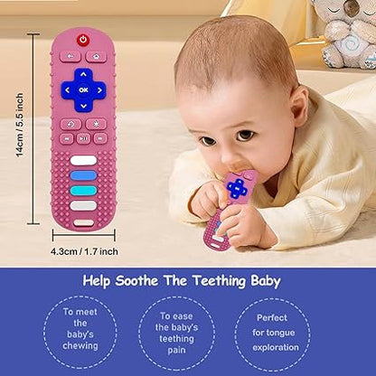 Food Grade Silicone Roku remote Teether for Babies 3- 18 months