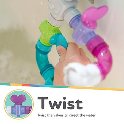 Nuby Wacky Waterworks Pipes Bath Toy - Baby Bathtub Toy with Interactive Features for Cognitive Development