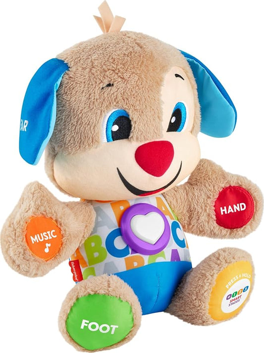 Fisher-Price Baby & Toddler Toy Laugh & Learn Smart Stages Puppy Musical Plush with Lights & Phrases for Infants