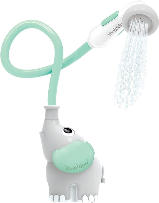 Baby Bath Shower Head - Elephant Water Pump with Trunk Spout Rinser